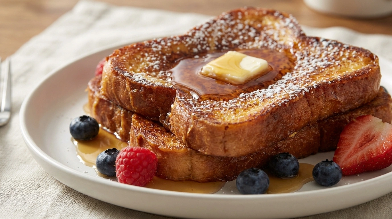 Franskbrød opskrift pain perdu med kanel og bær — nem brunch der redder gammelt brød