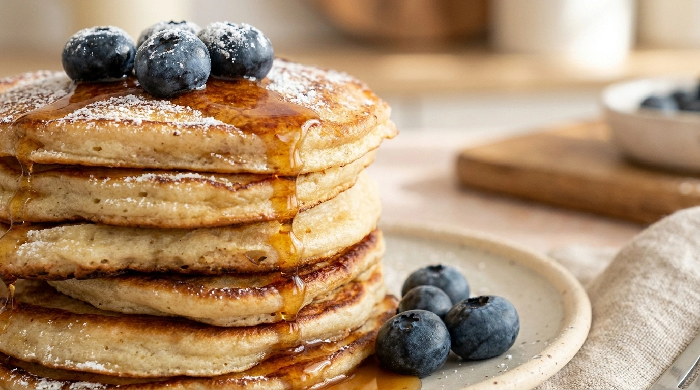 Amerikanske pandekager opskrift med fluffy konsistens og ahornsirup — weekend brunch til familien