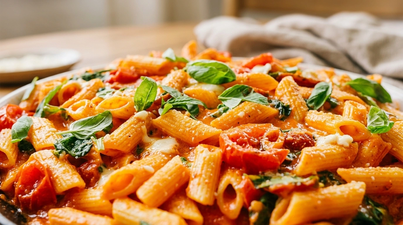 One-pot pasta med chorizo og cherrytomater