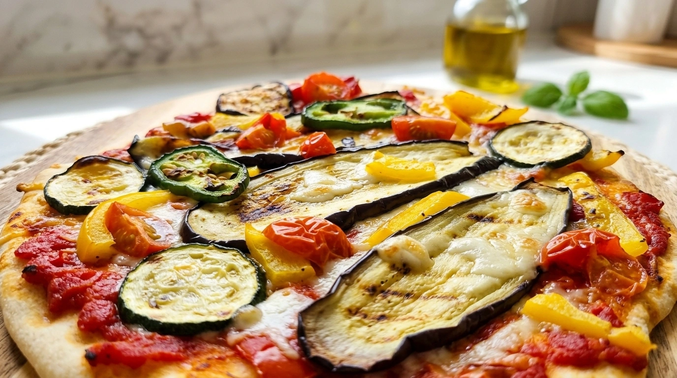 Hjemmelavet pizza med rester fra køleskabet