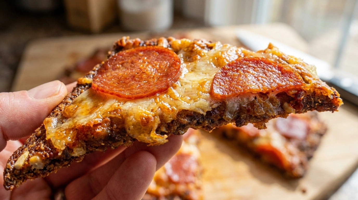 Nem morgenmad pizza på rugbrød med ost og toppings — rester til hurtig børnevenlig morgenmad